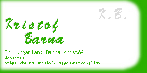 kristof barna business card