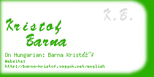 kristof barna business card